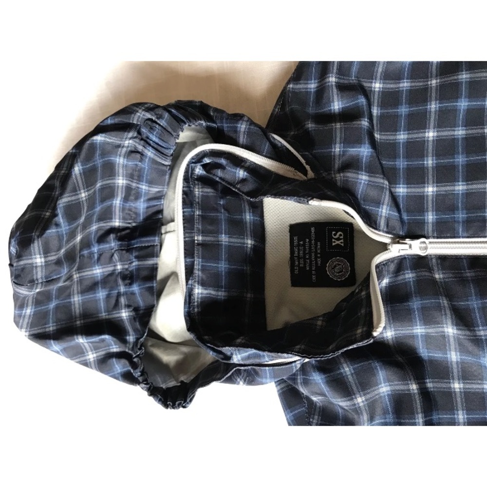 Old Navy Jacket Hooded Blue Plaid Boys Size 5 XS - Picture 4 of 8